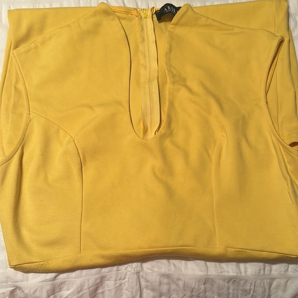 Akira mustard yellow midi dress size large - Picture 5 of 5